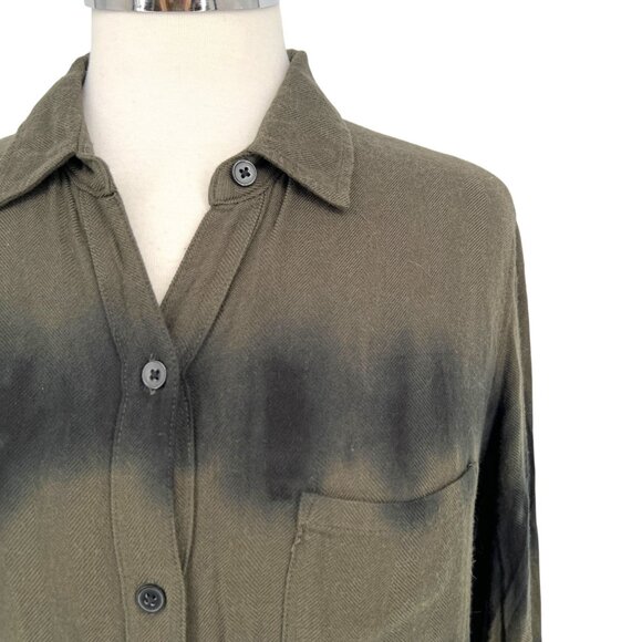 Rails Hunter Olive Black Waves Button-Down Shirt Womens Size Small - Picture 3 of 13